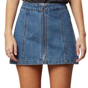 Altar'd State Bohemian Chic Denim Mini Skirt